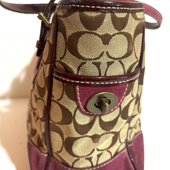 Vintage Coach Signature Gallery suede tote #1443 - Picture 4 of 12